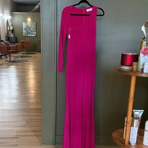Elegant Pink One-Shoulder Dress